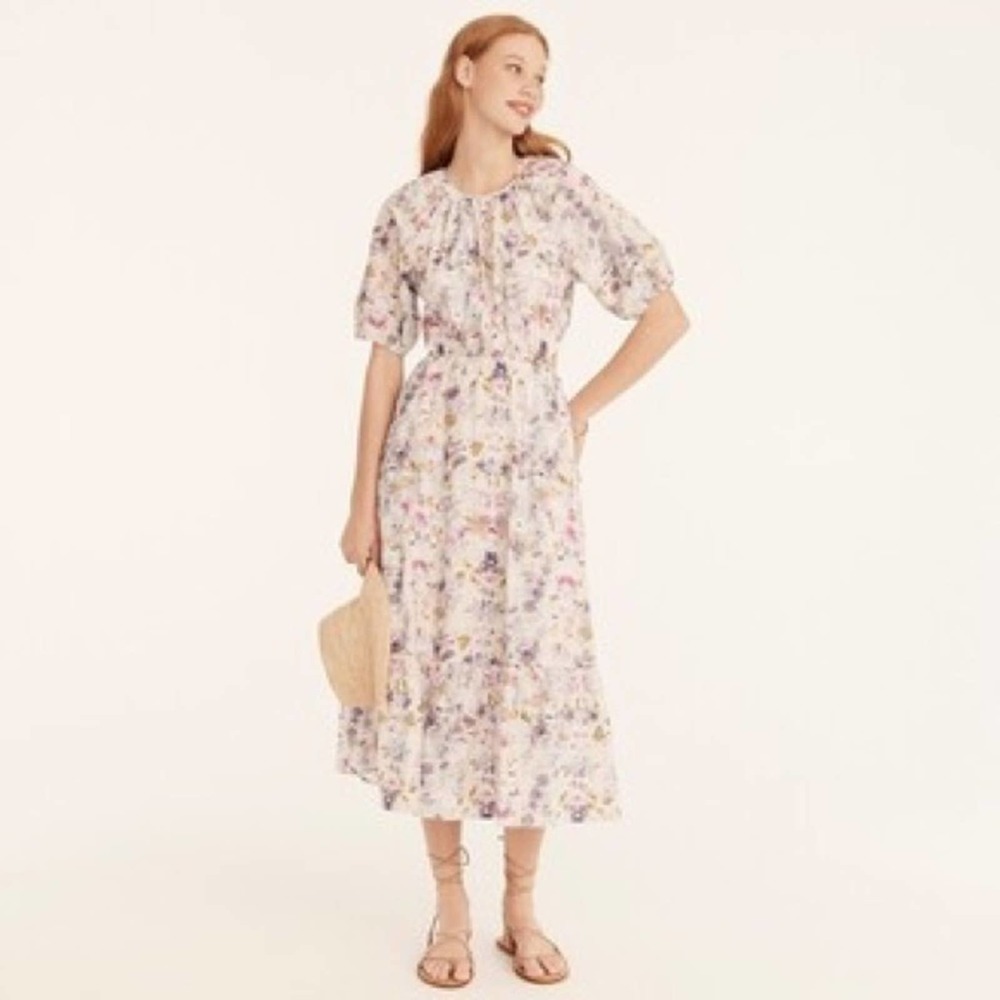 J.Crew x Flora Obscura Side Cutout Dress Kaleidoscope Floral Sz.8